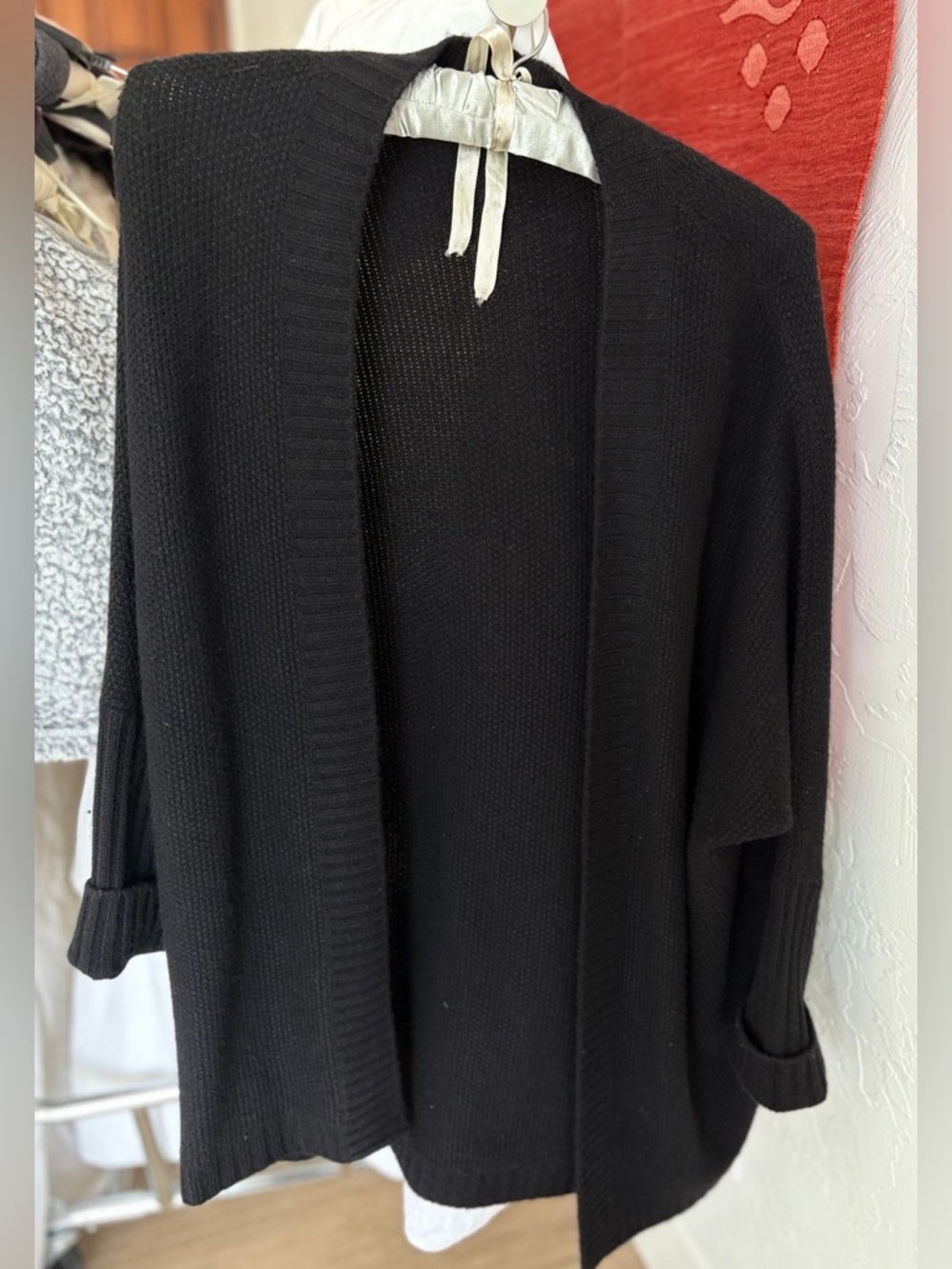 Raffi Black Open-Front cashmere cardigan